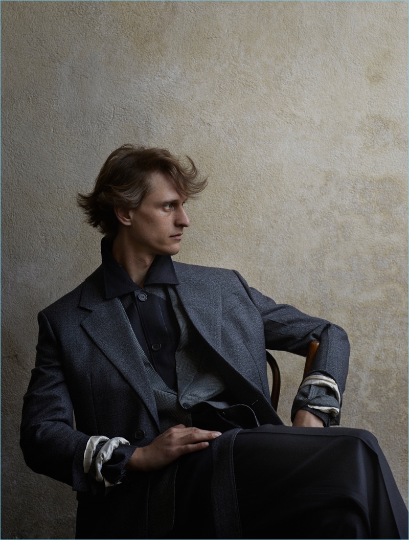 Rogier Bosschaart appears in a cover story for L'Uomo Vogue's relaunch issue.