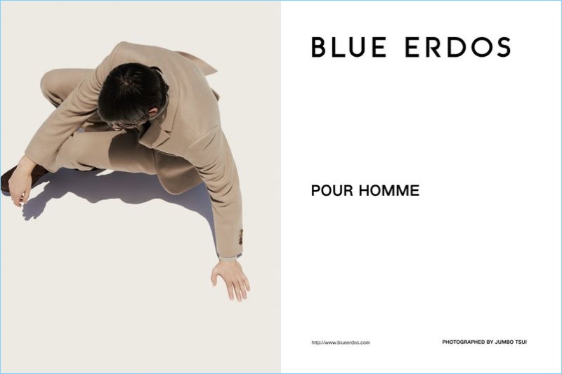 Belgian model Luca Lemaire links up with Blue Erdos Pour Homme for fall-winter 2018.