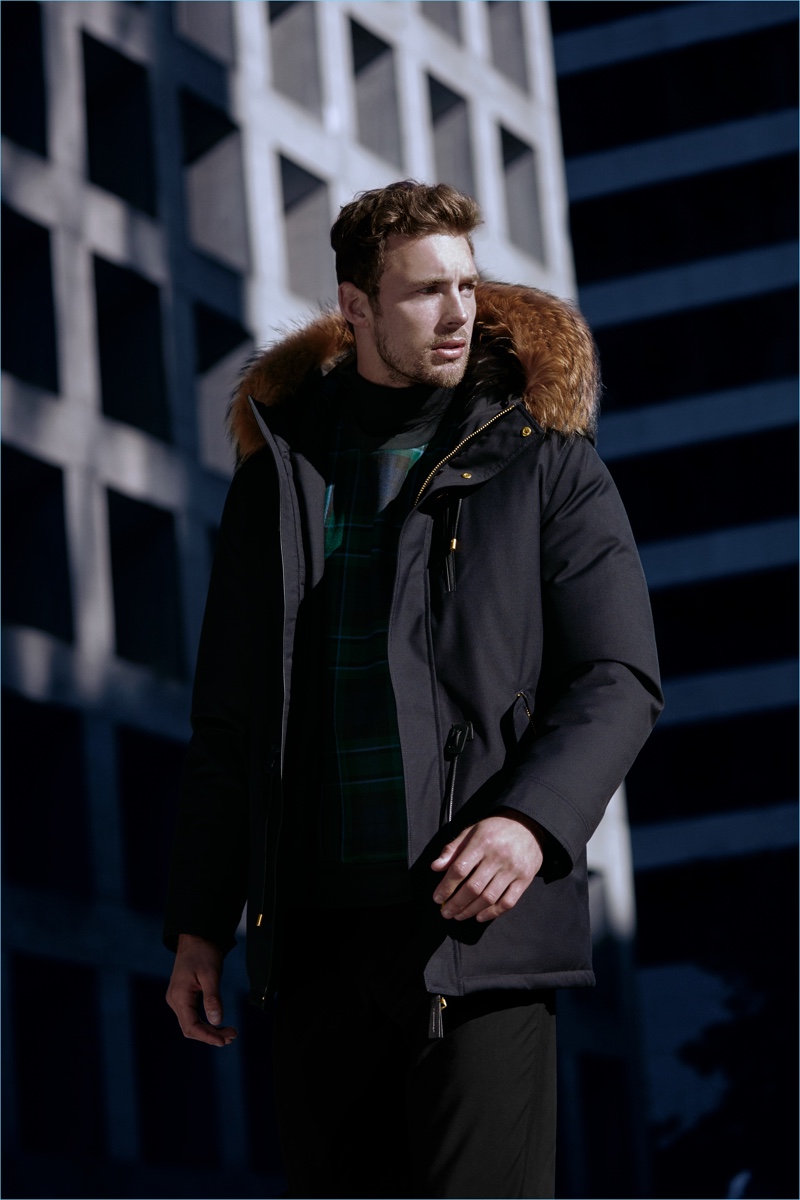 Ready for the cold weather, Christian Hogue stars in Mackage's fall-winter 2018 campaign.