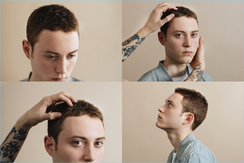 Cameron Kelley rocks a finger-length crop hairstyle.