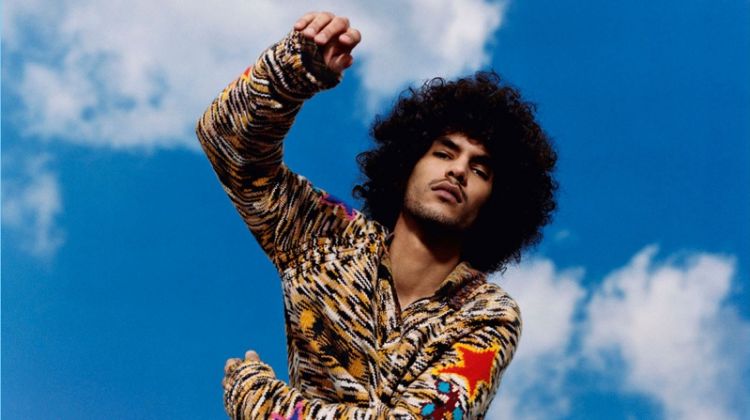 Yassine Rahal stars in Missoni's fall-winter 2018 campaign.