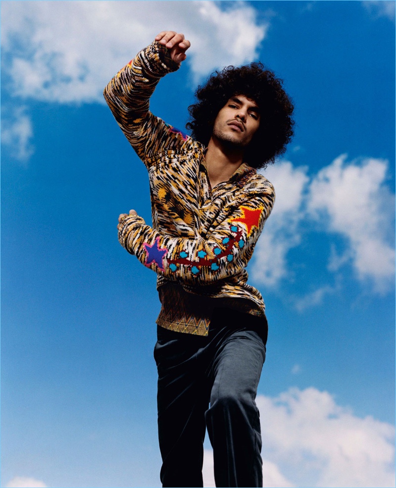 Yassine Rahal stars in Missoni's fall-winter 2018 campaign.