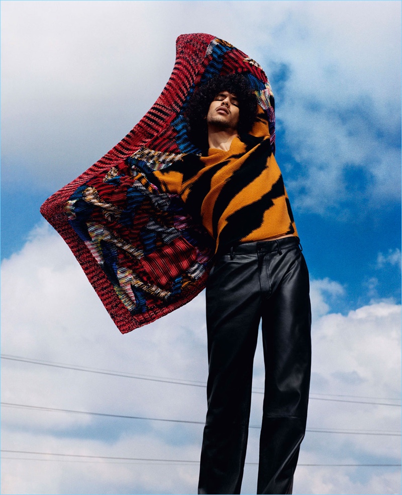 Harley Weir photographs Yassine Rahal for Missoni's fall-winter 2018 campaign.