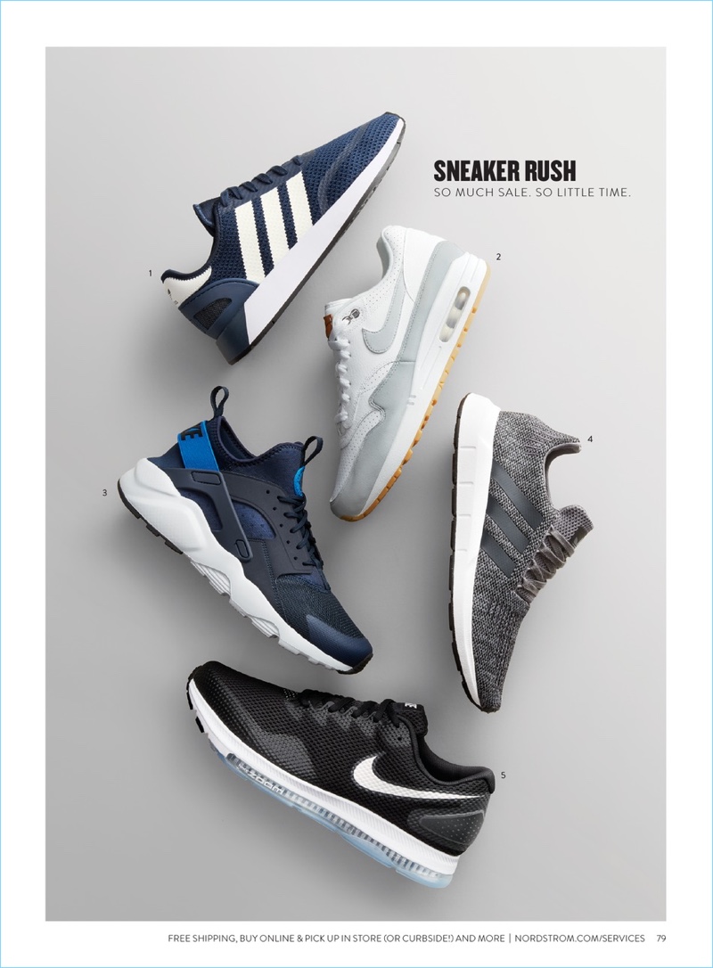 1. Adidas sneakers 2. Nike Air Max 1 sneakers 3. Nike Air Huarache Run Ultra sneakers 4. Adidas Swift Run sneakers 5. Nike Zoom All Out Low 2 sneakers