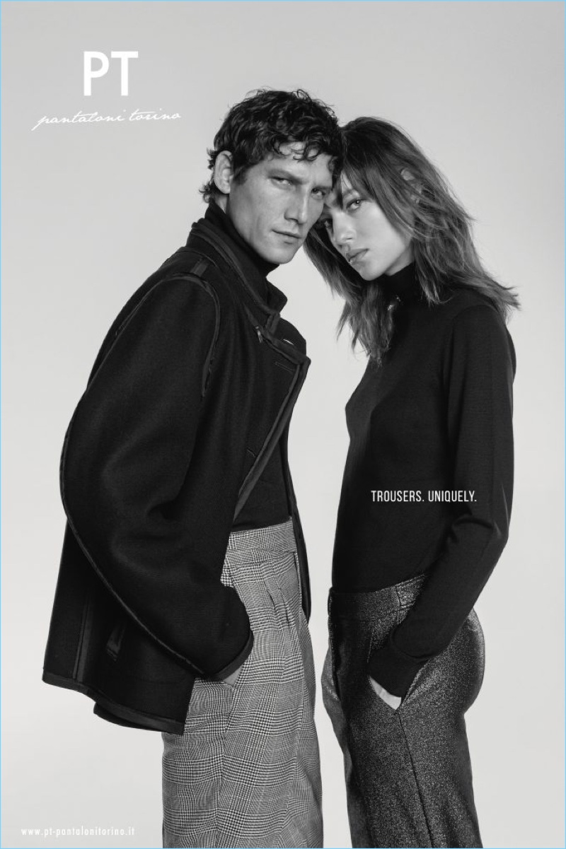 Roch Barbot and Lisa-Louis Fratani front PT Pantaloni Torino's fall-winter 2018 campaign.