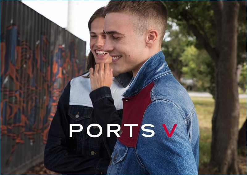 All smiles, models Marcus Rye and Sholto Price connect with Ports V.