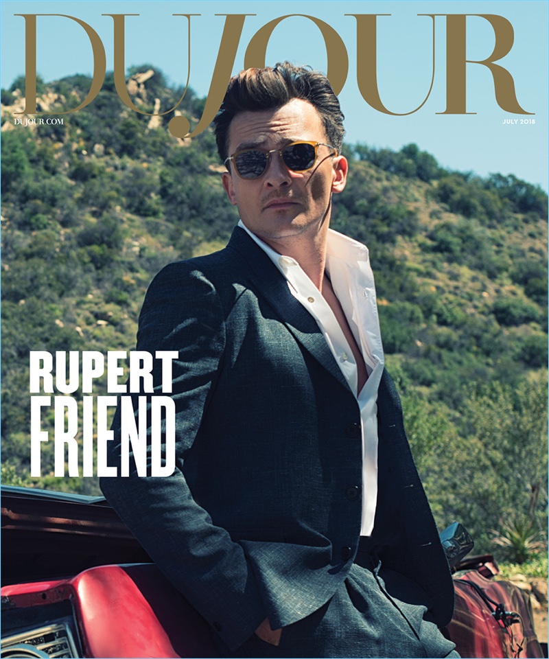 Rupert Friend stars in a July 2018 cover story for DuJour magazine.
