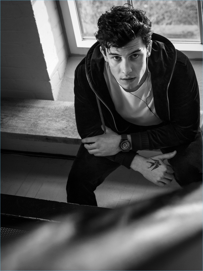 Emporio Armani Connected reunites with Shawn Mendes for fall-winter 2018.