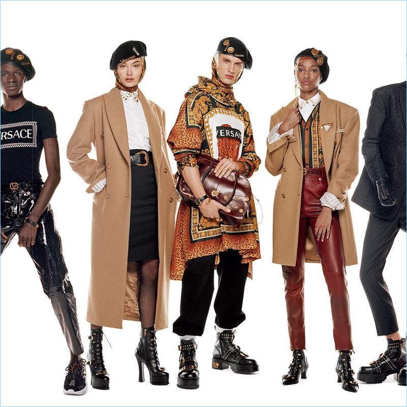 Malick Bodian, Grace Elizabeth, David Trulik, and Naomi Chin Wing front Versace's fall-winter 2018 campaign.