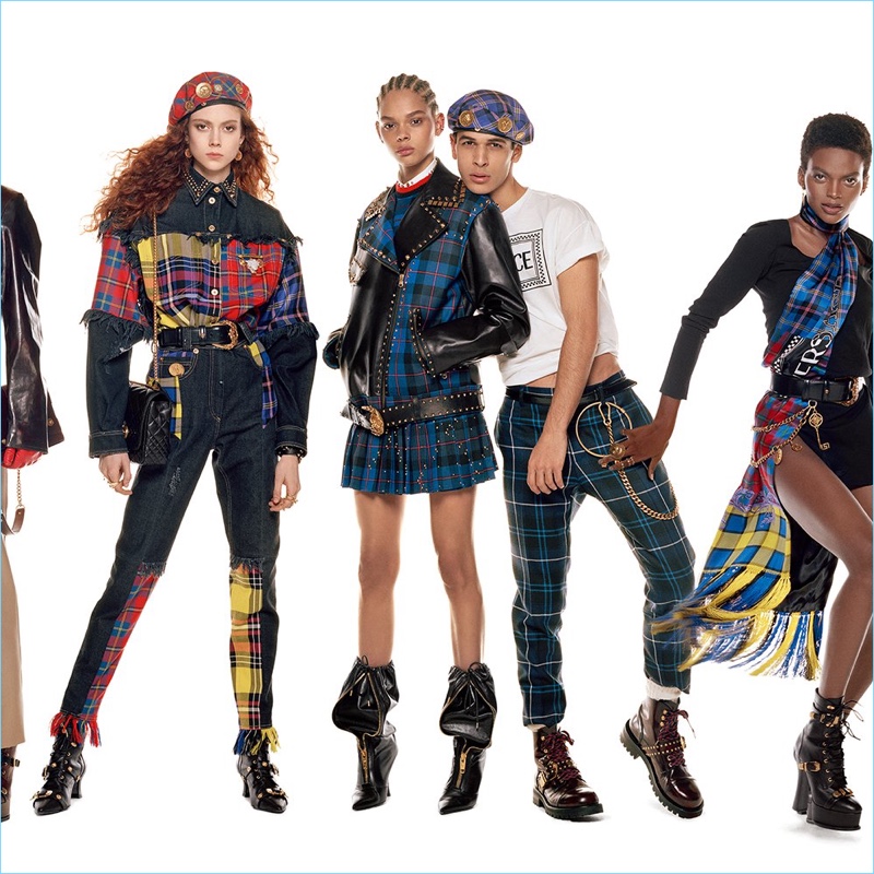 Natalie Westling, Hiandra Martinez, Ali Latif, and Aube Jolicoeur star in Versace's fall-winter 2018 campaign.