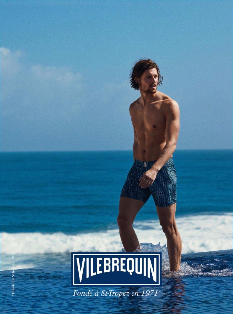 Wouter Peelen stars in Vilebrequin's summer 2018 campaign.