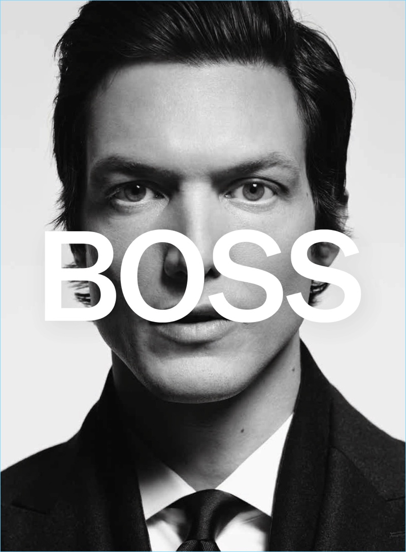 Model Michael Gandolfi stars in BOSS' fall-winter 2018 campaign.