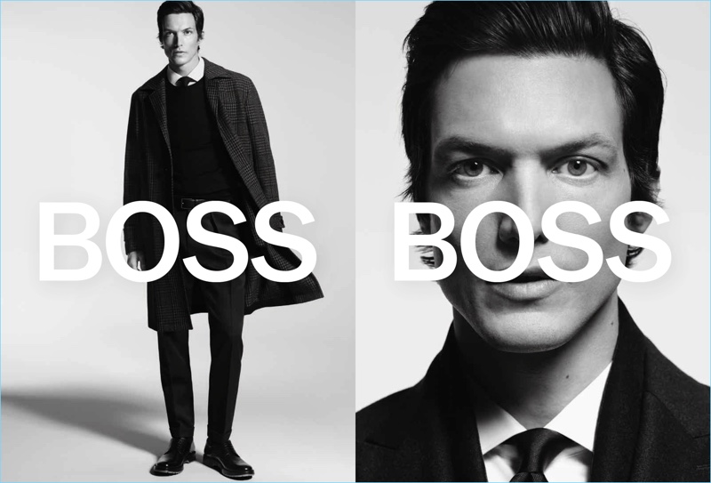 Michael Gandolfi appears in BOSS' fall-winter 2018 campaign.