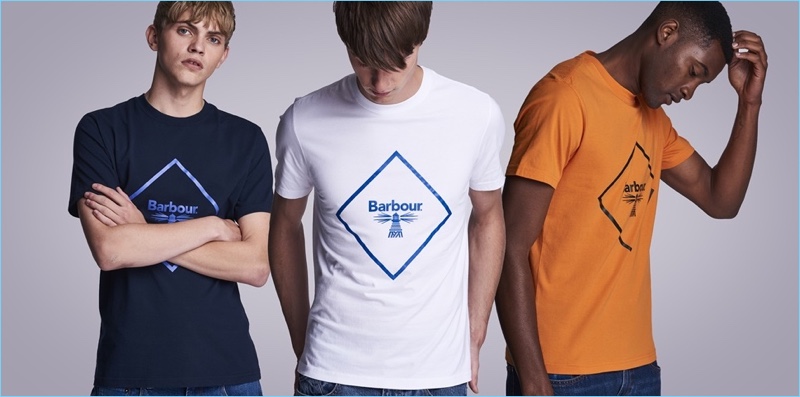 Logo t-shirts are front and center for Barbour Beacon's fall-winter 2018 outing.