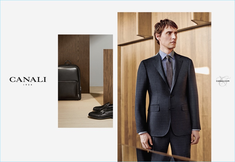 Sébastien Andrieu stars in Canali's fall-winter 2018 campaign.