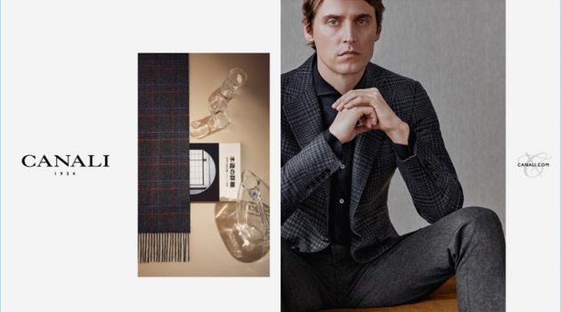 Sébastien Andrieu & Christopher Einla Front Canali Fall '18 Campaign Donning a sharp suit, Sébastien Andrieu fronts Canali's fall-winter 2018 campaign.
