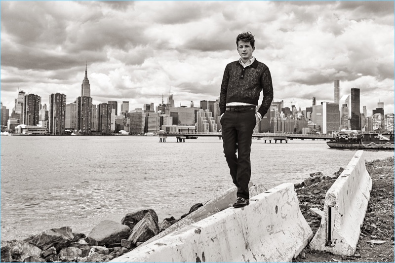 Singer Charlie Puth dons a Salvatore Ferragamo shirt, sweater, and trousers. He also sports a John Hardy bracelet and Santoni shoes. » Charlie Puth Covers Flaunt, Discusses Music Sound Singer Charlie Puth dons a Salvatore Ferragamo shirt, sweater, and trousers. He also sports a John Hardy bracelet and Santoni shoes.