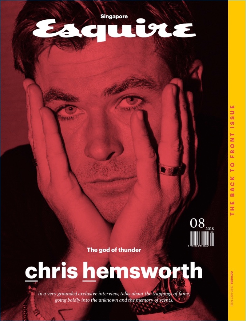 Chris Hemsworth covers the August 2018 issue of Esquire Singapore. » Chris Hemsworth Covers Esquire Singapore, Dons BOSS for Shoot Chris Hemsworth covers the August 2018 issue of Esquire Singapore.
