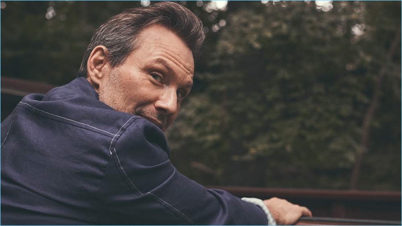 Christian Slater wears an Oliver Spencer linen bomber jacket. » Christian Slater Connects with Mr Porter, Discusses Maturing Christian Slater wears an Oliver Spencer linen bomber jacket.