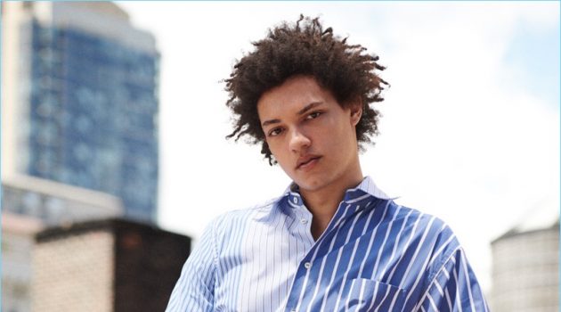 Shirts of the Season: East Dane Spotlights 3 Key Styles Button-Up Shirt: Gabriel Gomieri wears a Marni short-sleeve shirt and Monitaly drop shorts.