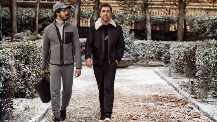 Dev Patel and Javier Bardem star in Ermenegildo Zegna's fall-winter 2018 campaign.