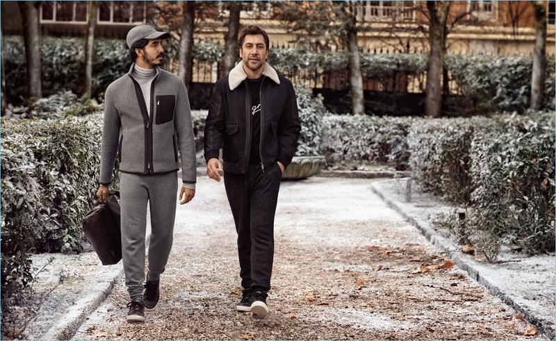 Dev Patel and Javier Bardem star in Ermenegildo Zegna's fall-winter 2018 campaign.