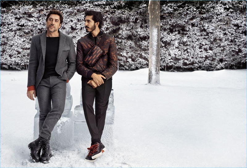 Ermenegildo Zegna reunites with Javier Bardem and Dev Patel for its fall-winter 2018 campaign.