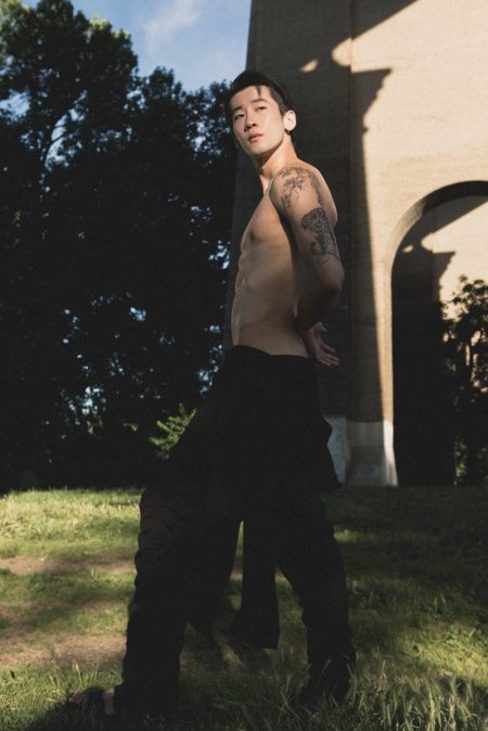 Wonjung wears jumpsuit EDENCH.