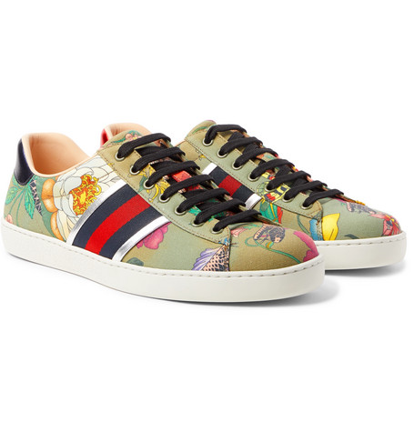 gucci ace leather sneaker mens