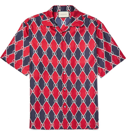 gucci camp collar shirt