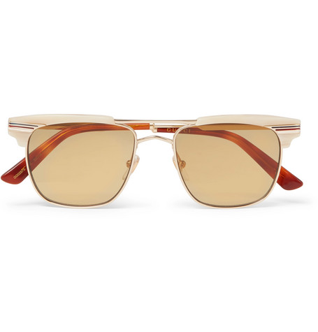 gucci sunglasses brown gold