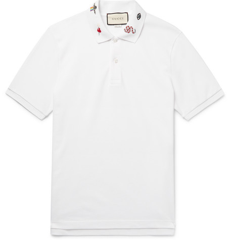 white gucci polo shirt