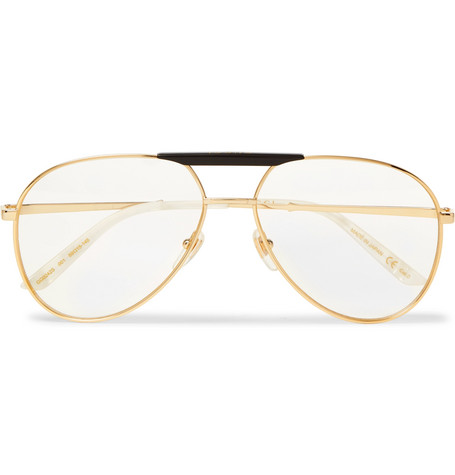 clear and gold gucci glasses