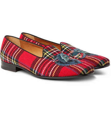 gucci tweed loafers