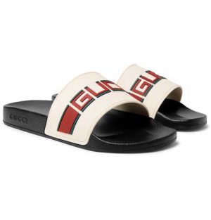 Gucci - Logo-Detailed Rubber Slides - Men - Off-white Gucci - Logo-Detailed Rubber Slides - Off-white