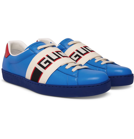 gucci ace leather blue
