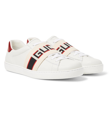 men's gucci white leather sneakers