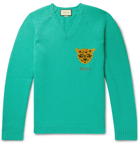 gucci tiger orange sweater