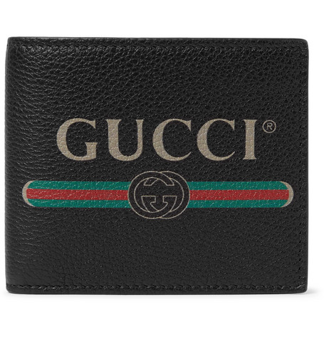 gucci print leather wallet