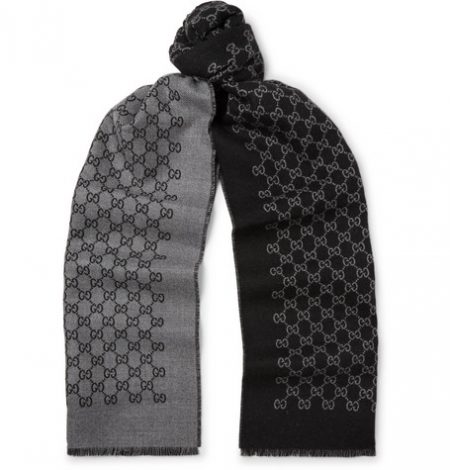 Gucci - Reversible Logo-Print Wool Scarf - Black | The Fashionisto