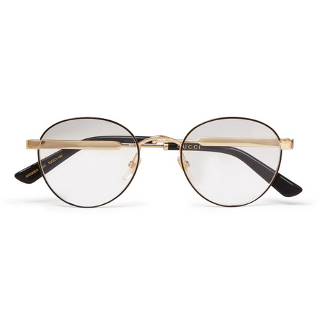 gucci gold round frame glasses
