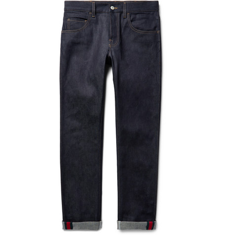 Gucci - Slim-Fit Stretch-Denim Jeans - Men - Blue | The Fashionisto