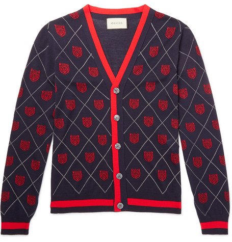jacquard cardigan mens