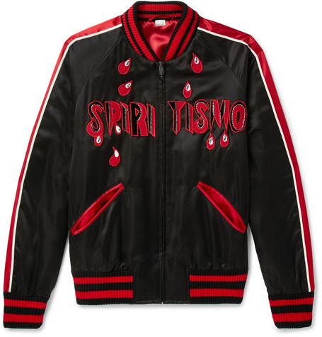 Spiritismo Embellished Satin Bomber 