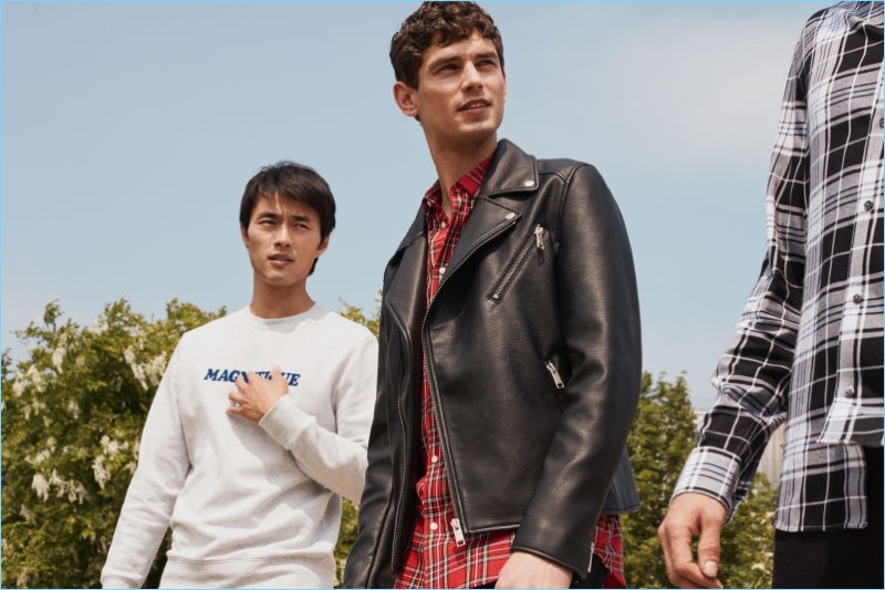 Zhao Lei and Arthur Gosse model new arrivals from H&M Men.
