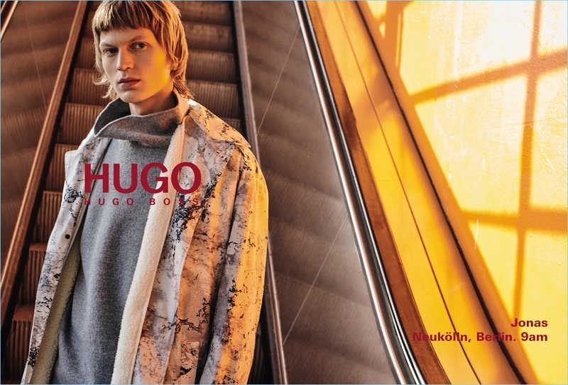 HUGO enlists Jonas Glöer as the star of its fall-winter 2018 men's campaign.