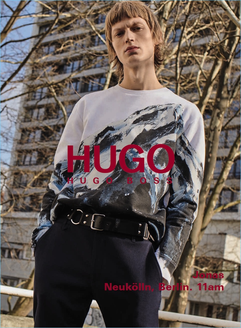 Jonas Glöer stars in HUGO's fall-winter 2018 men's campaign.