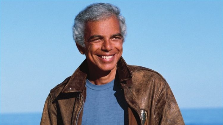 A smiling Ralph Lauren takes to the beach.