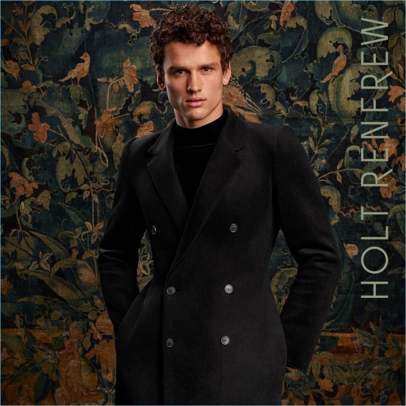 Simon Nessman dons Balenciaga for Holt Renfrew's fall-winter 2018 campaign.