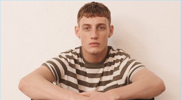 Need It Now: J.Crew Does Transitional Style Soft Striped Tees: Aubrey O'Mahony models a J.Crew broken-in striped t-shirt, 770 straight-fit jeans in Japanese denim, and Sperry boat shoes.